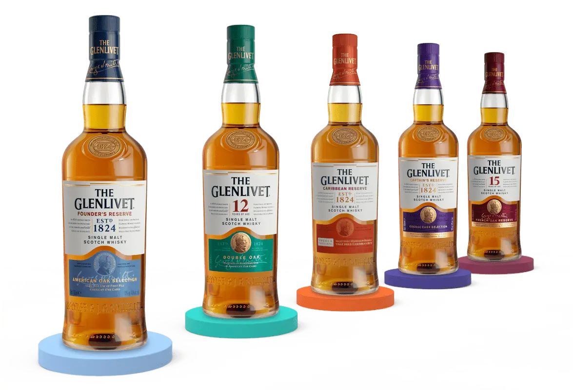 glenlivet whiskey glass bottle, glass bottle for Liquor